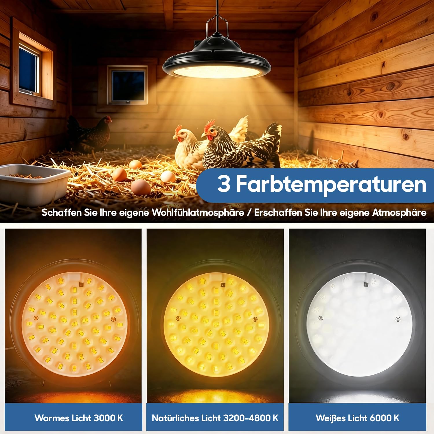 Solar-Hängelampe Outdoor,100 LED 1200 Lumen dimmbar mit