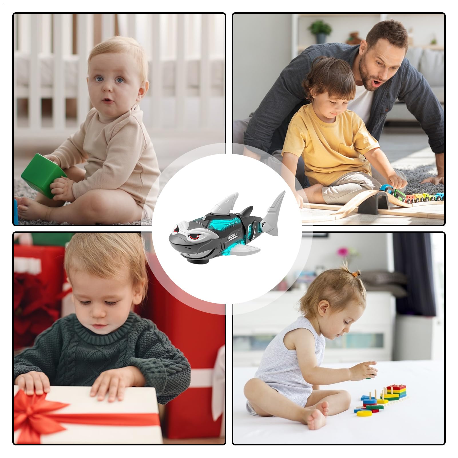 Generisch Rc | Giocattoli Robot Con Luce E Musica,Giocattolo Squalo Galleggiante Robotica - Per Piscina, Compleanno, Pasqua & Bambini