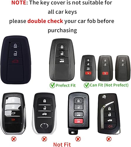 Miniatura 2 de IZOA - Funda para llavero Toyota, protector de llave de silicona con llavero compatible con Toyota Corolla Levin Camry Prado 2018-2021, CHR, Levin,