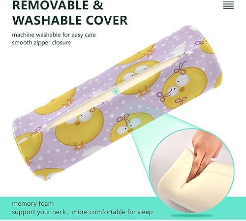 Miniatura 3 de Cartoon Cute Chicken and Egg Shell Knee Bolster Pillow for Legs Foam Neck Roll Pillow Round Pillow Inserts for Back Support Sleeping Pillow Cylinder