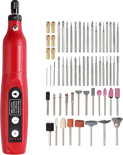 Mini Cordless Rotary Tool 5-Speed with 125 Accessories, Front LED Work Light, Multi-Purpose 3.7V Power Rotary Tool for Sanding, Polishing, Drilling, Etching, Engraving, DIY Crafts