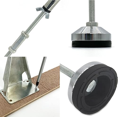 Miniatura 6 de 1 paquete de patas de soporte central de altura ajustable para marco de cama, listones centrales de cama, patas de soporte de acero resistentes y