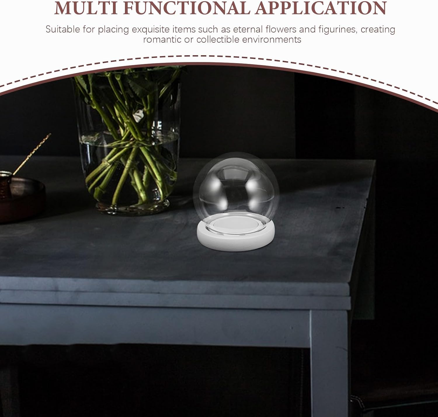 Glass Display Dome with Wood Base for Collectibles image 3