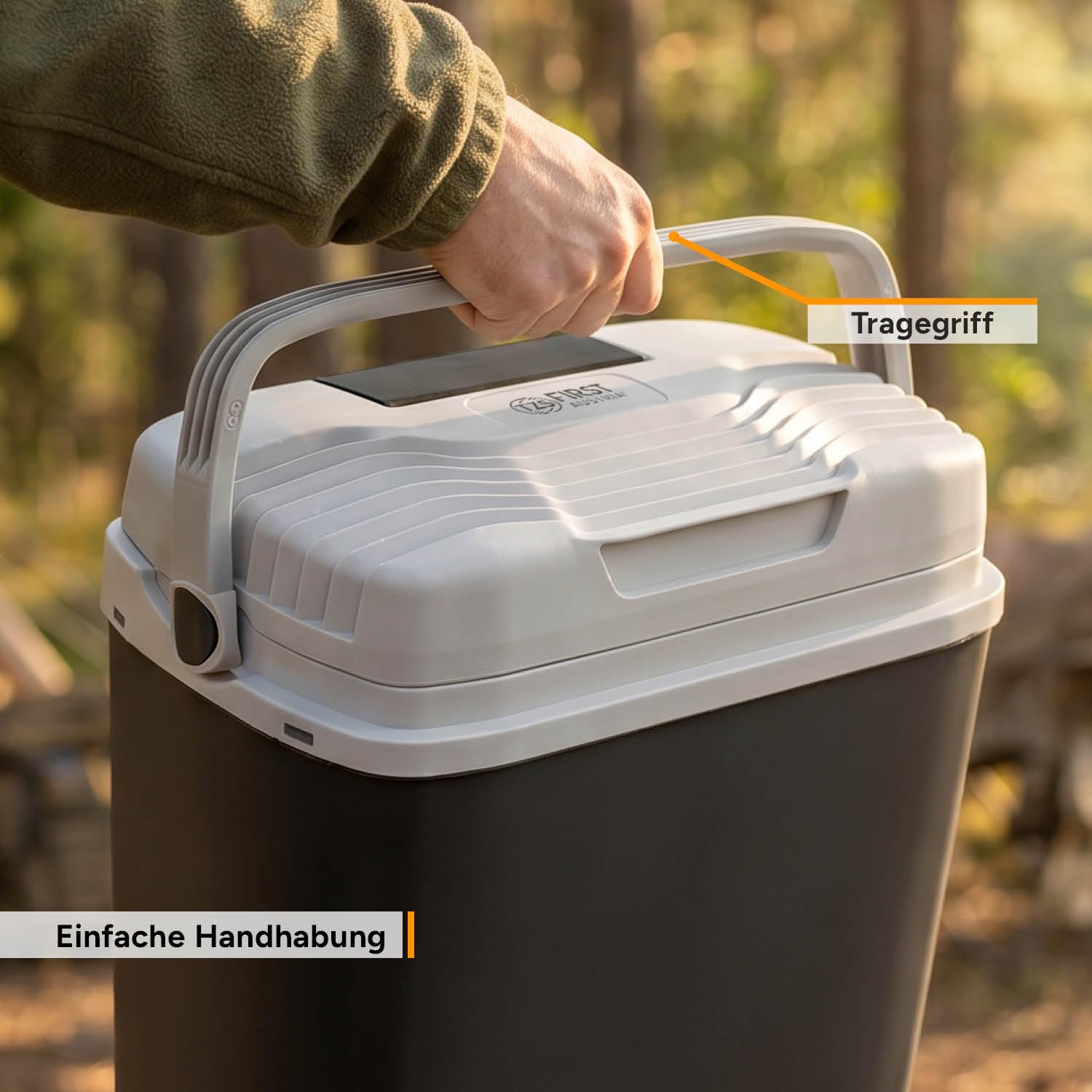 TZS First Austria Thermoelektrische Kühlbox 24L 3-fach Stromversorgung USB-C PD 3.0 52W Kühlen & Wärmen Schwarz/Grau