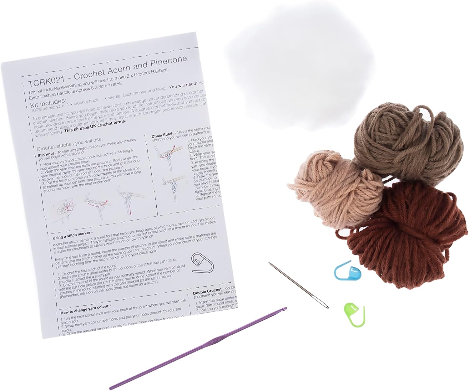Trimits Crochet Kit for Pine Cones and Acorn