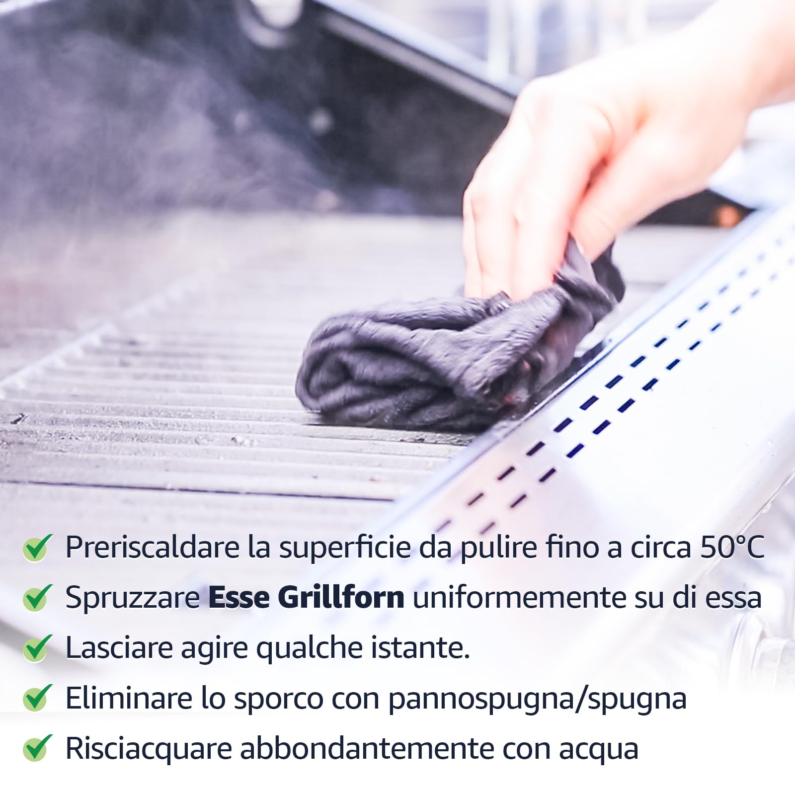 SECOSTORE Sgrassante Grill, Piastre e Forni ESSE GRILLFORN, Sgrassatore Atossico Professionale | Set 6 Flaconi da 750 ml