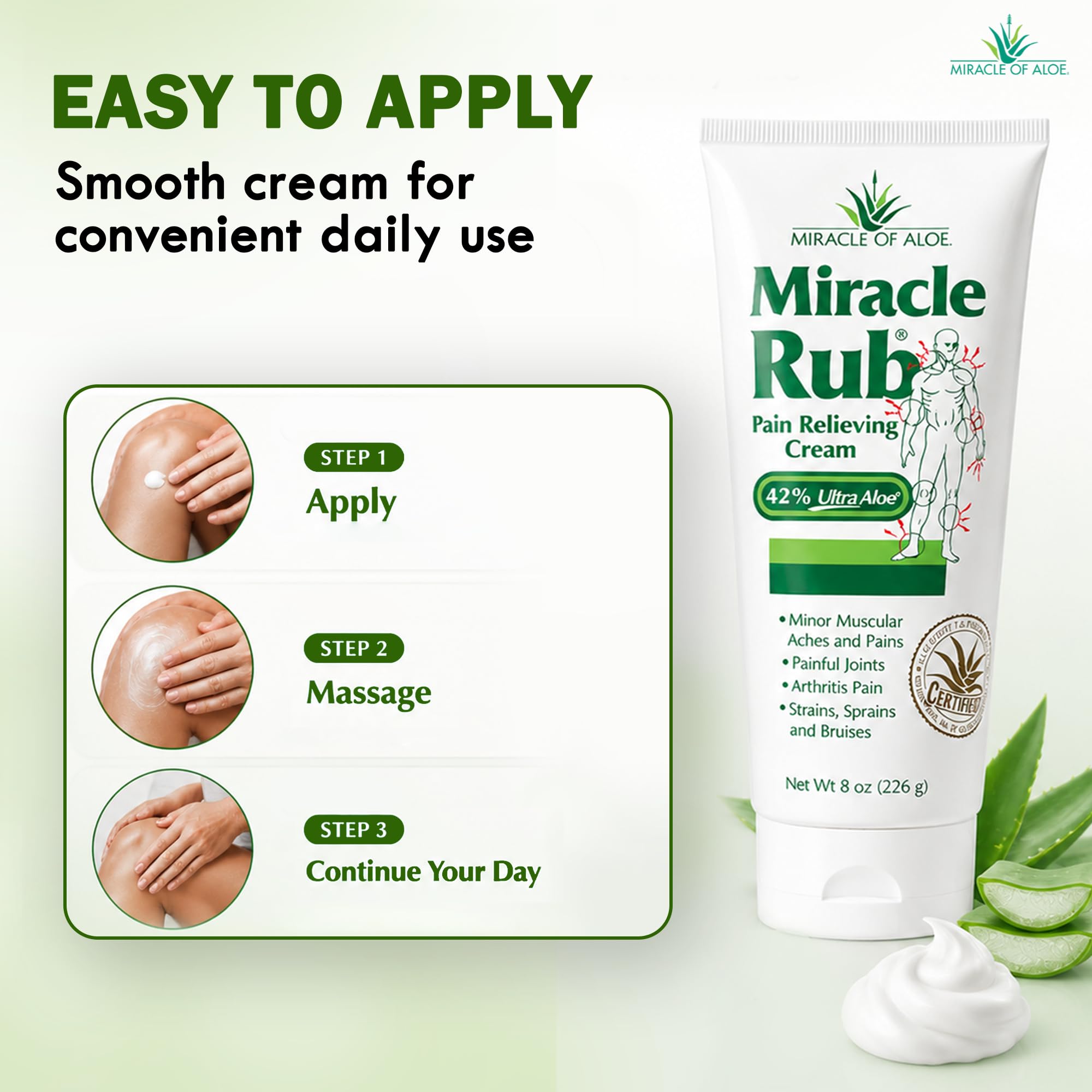 Miracle of Aloe Miracle Rub Pain Relieving Cream 8 Oz, Muscle & Joint Cream — Amazon image 5