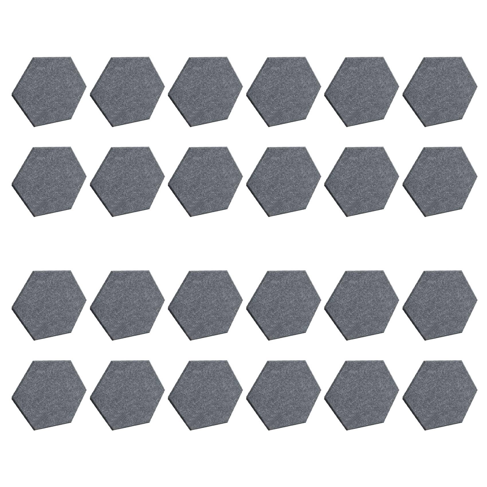 24 placas acústicas autoadhesivas de espuma insonorizada, 12 x 10 x 0,4, hexagonales, reducen el ruido y eliminan, color gris oscuro