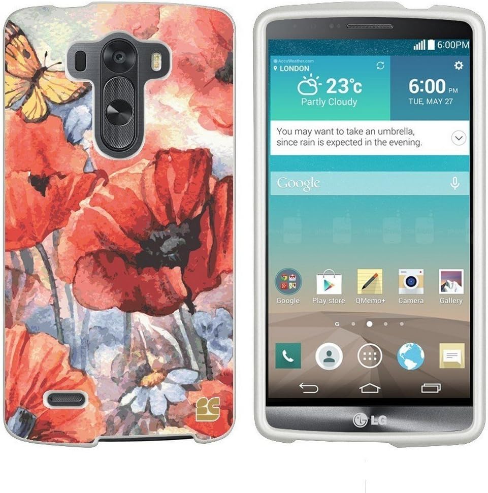 Spots8 LG G3 Case Slim Two Piece Snap On Hard Plastic Rubberize Feel Durable Drop Proof Spring Canvas