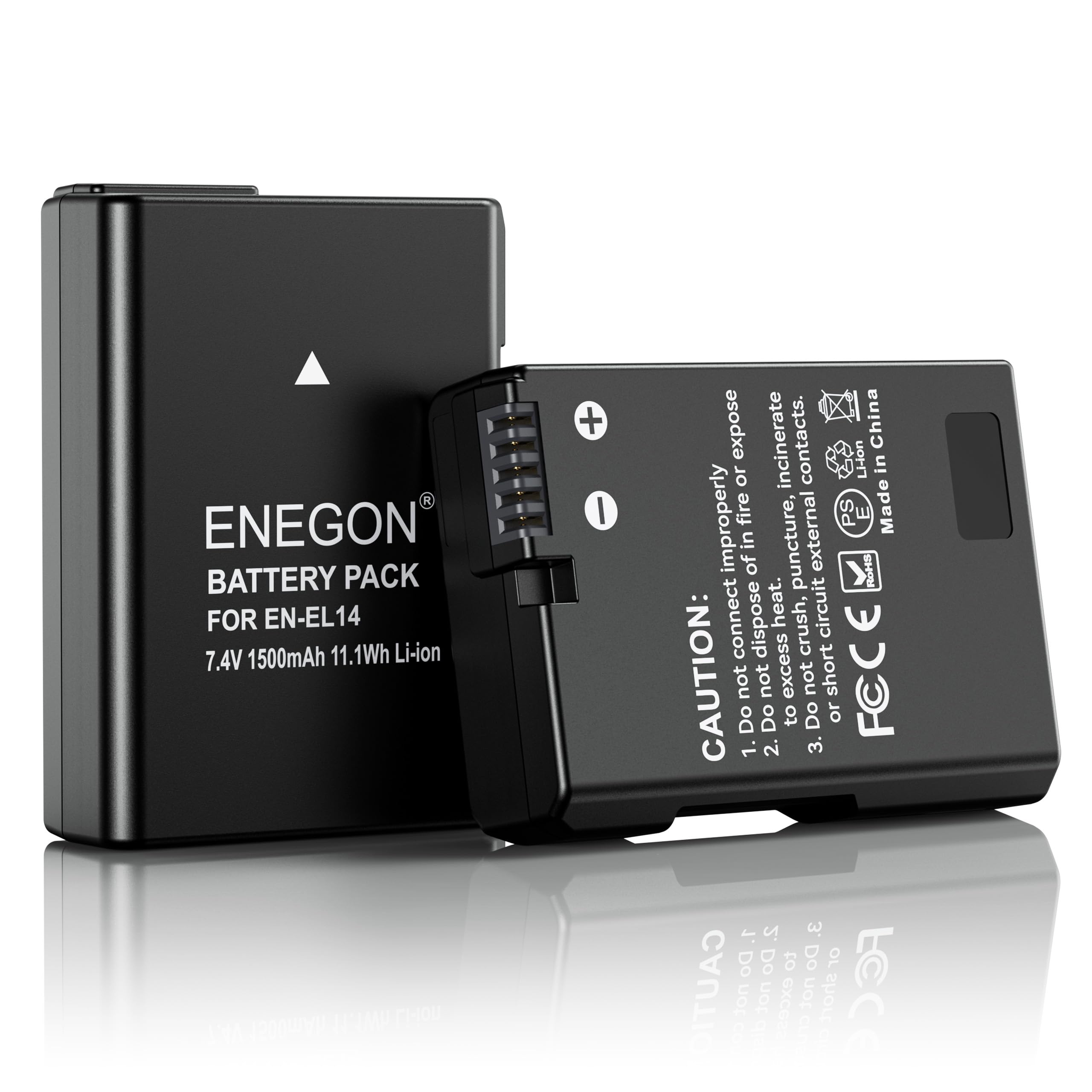 ENEGON EN-EL14 Batterie Li-ION Rechargeable pour Nikon en-el14/el14a D5600 D5100 D5200 D5300 D5500 D3100 D3200 D3300 D3400 D3500 Coolpix P7000 P7100 200P 7700 P7800 Appareil Photo numérique