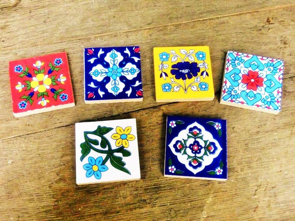 アンティーク絵画（タイル陶器製）【配送日条件あり】 タイル 陶器製 庭 ベランダ 玄関 DIY 200角 1箱22枚入り