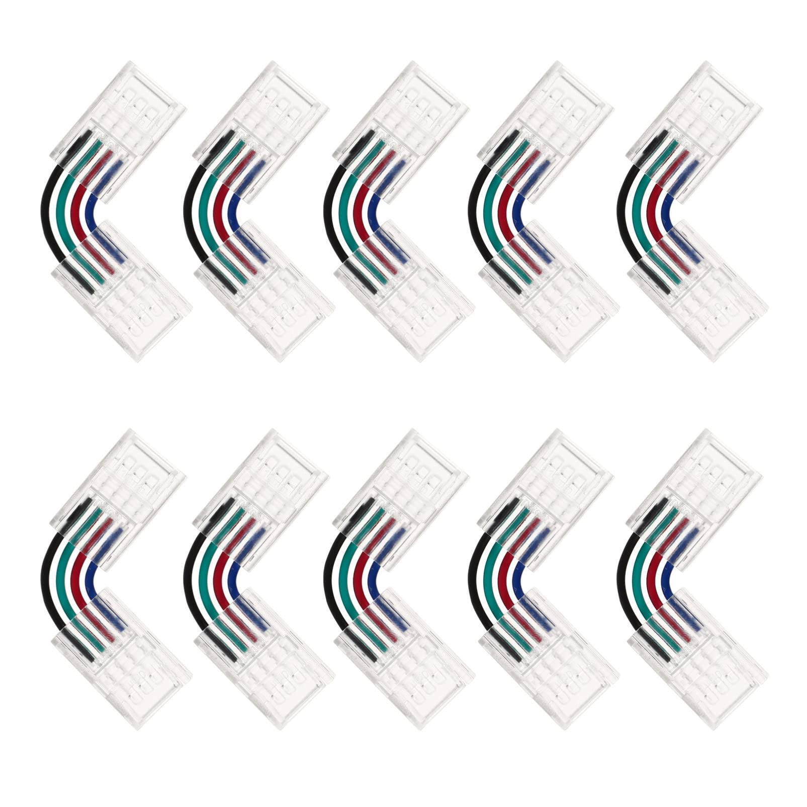 PRETYZOOM 30stücke Polige -lichtstreifen-adapterverbinder Für Rgb - Solderless Förmige Eckenverbindung Für Einfache Installation Und Erweiterung