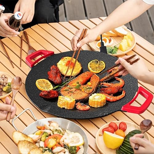 Miniatura 4 de Plancha eléctrica sin humo, parrilla eléctrica para barbacoa, bandejas para hornear antiadherentes, sartén para panqueques, enchufe de EE. UU