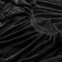 Vista 73 de Flannel Fitted Sheet Twin Size,Velvet Fitted Sheet Plush Shaggy Ultra Soft Fuzzy Sheet with 15''Deep Pocket,Dark Gray,1 Pack(Not Include Pillowcases)