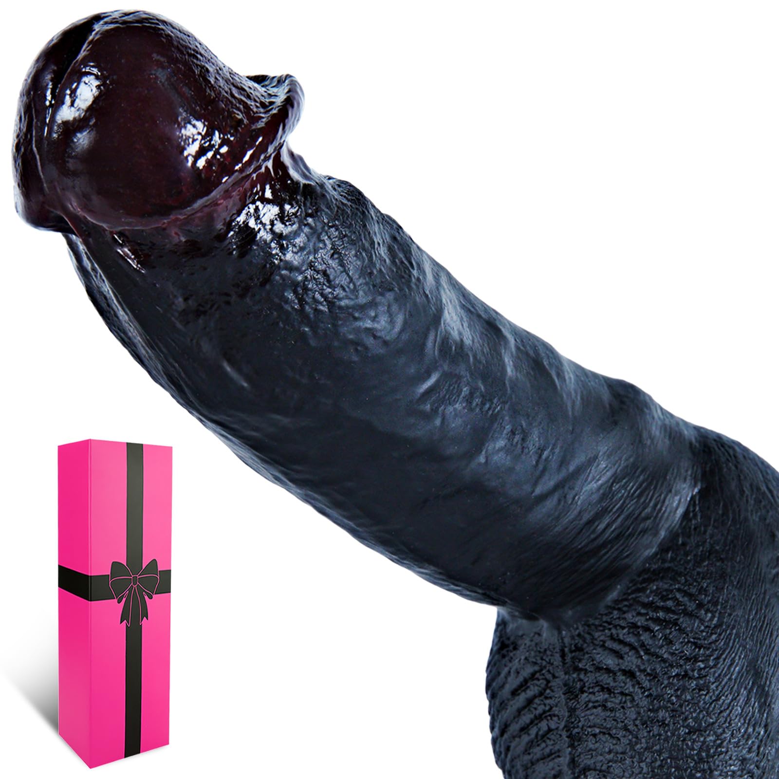 Dildo realistico in silicone nero da 20,5cm con potente ventosa,grande dildo anale per principianti,stimolatore vaginale del punto G,morbido e spesso,sensazione simile alla pelle,per coppie uso unisex