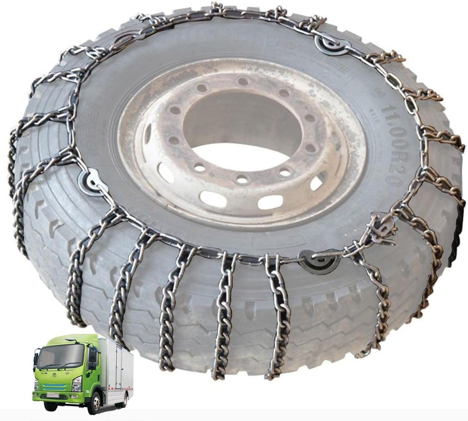 Tire Traction-2pcs Snow Chains for Semi Trucks Snow Chains for Tires Universal Metal Tire Chains for SUV Trucks Pickup Trucks Semi Trucks Van Trucks ATV Light Truck Heavy goods vehicles 8.25-16