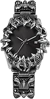 BARAMON Men's Retro Gothic Steampunk Quartz Watch - Vintage Fashion Wristwatch with Unique Carved Dial & Adjustable Bracelet