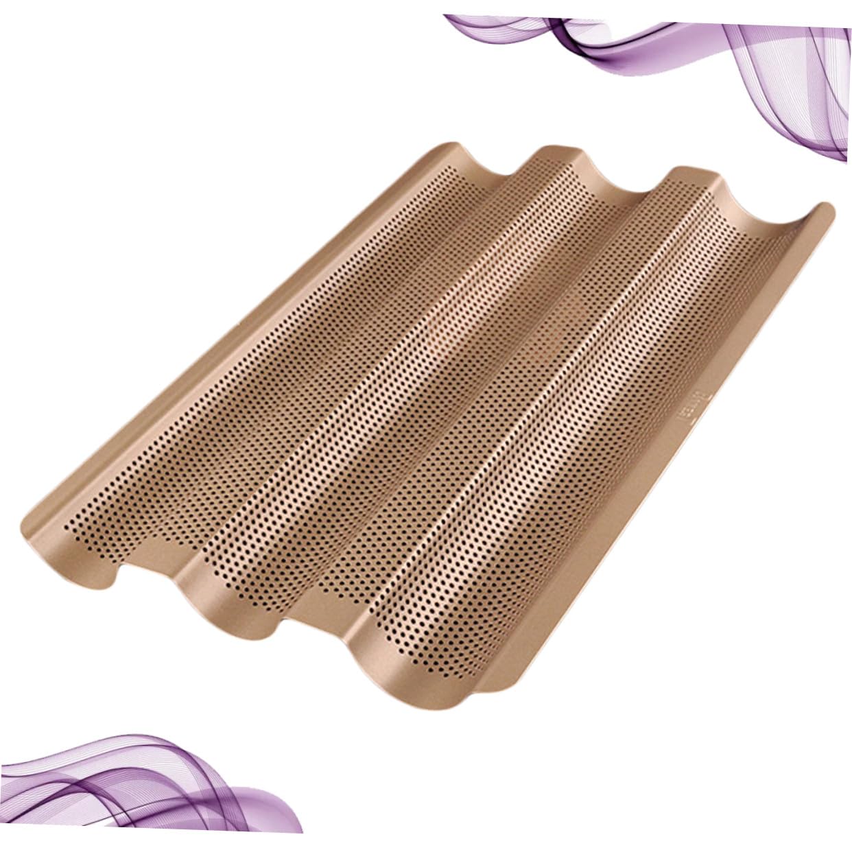 French Bread Baking Pan aus Hochwertigem Edelstahl Nonstick Baguetteform mit Schneller Wärmeleitung Gleichmäßiger Hitzeverteilung Säure Alkalibeständig Langlebiges Backblech in