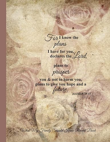 What My Family Should Know Record Book: End of Life Planning Organizer for the Christian Family (Final Wishes &amp; Estate Planning Binder with Christian Quotes, 8.5 x 11)