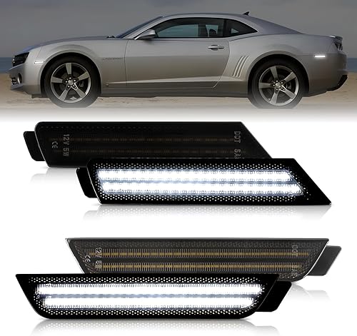 Luz LED blanca de marcador lateral para Chevy Camaro 2010 2011 2012 2013 2014 2015 parachoques delantero trasero parachoques blanco lámparas
