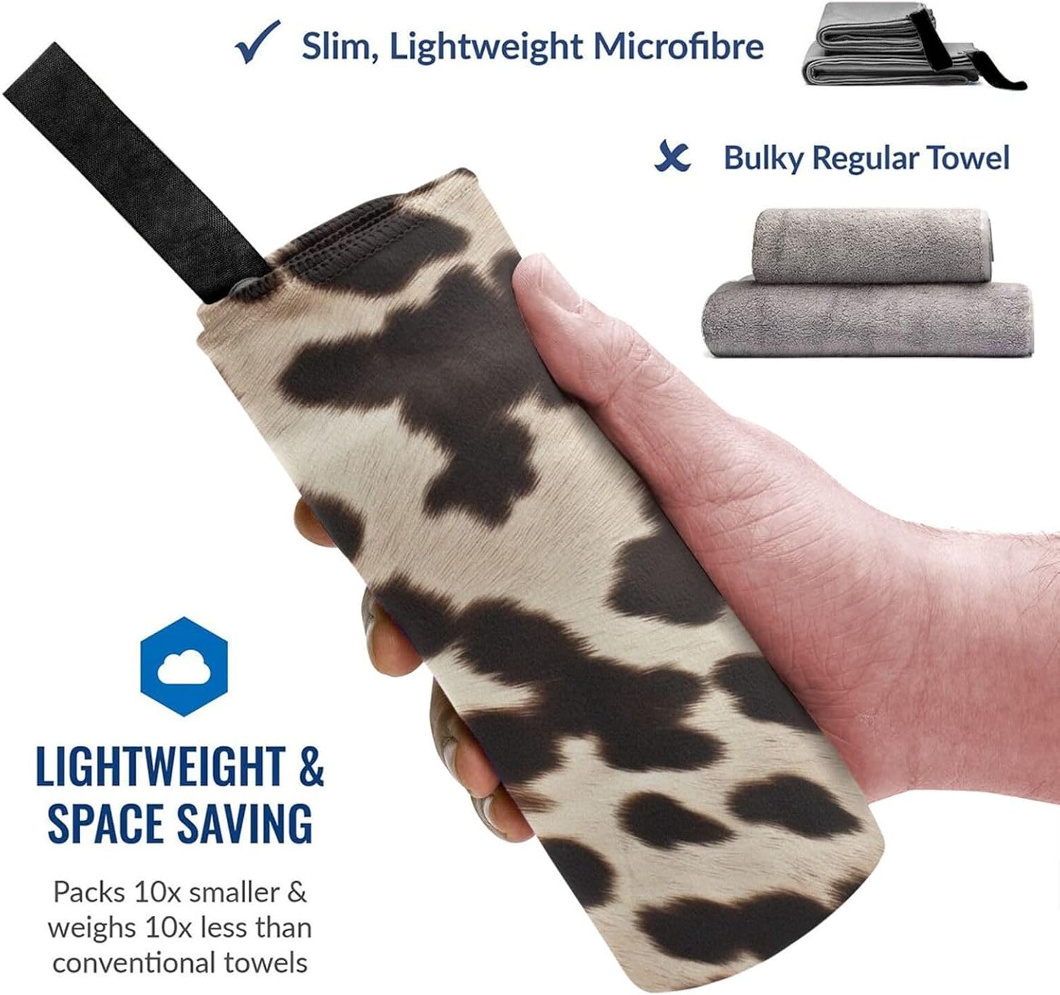 KHiry Microfiber Towel Beach Towels Brown Cowhide Quick Dry Towel Soft Lightweight Travel Towels Absorbent Large Easy Pack Travel Things Beach Blanket for Gym Sports Swimming