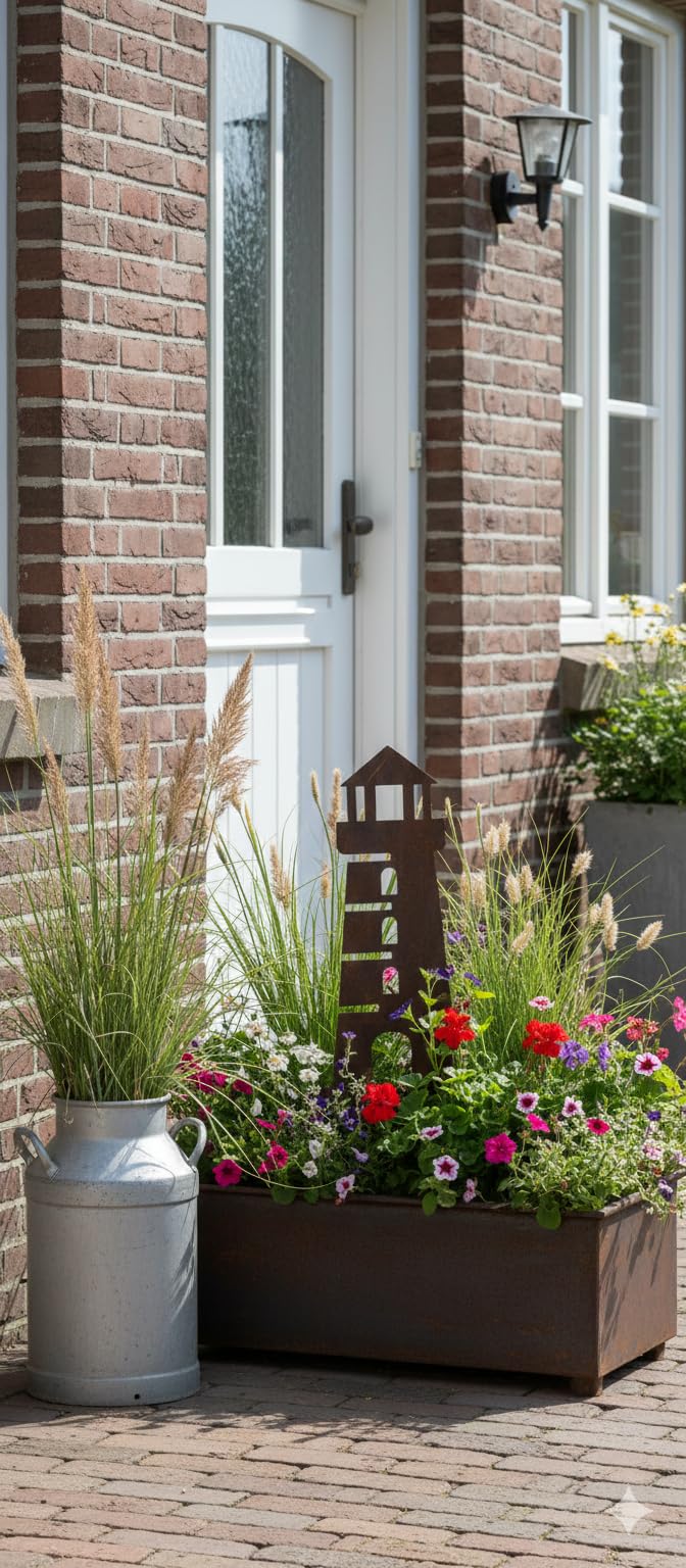 Metall-Rost Artikel - verrostet ┼ Gartenartikel ┼ ulkig und originell ┼ Rostfinish ┼ Verschiedene Artikel und Größen (Stecker Leuchtturm)