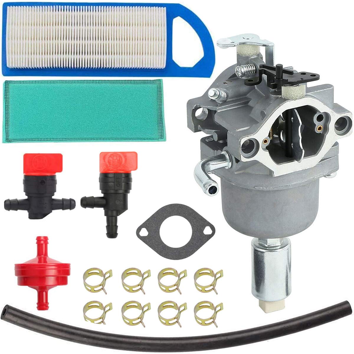 ZAMDOE 796109 Carburador para Briggs & Stratton 594593 591731 590400 796078 498811 794161 795477 14.5HP - motor 21HP, kit de ajuste con junta, filtro de aire, línea de combustible