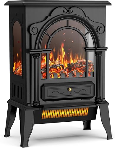 Calentador eléctrico de chimenea de 22 pulgadas, llama ajustable realista 3D, certificado CSA, estufa eléctrica con termostato de 10001500 W,