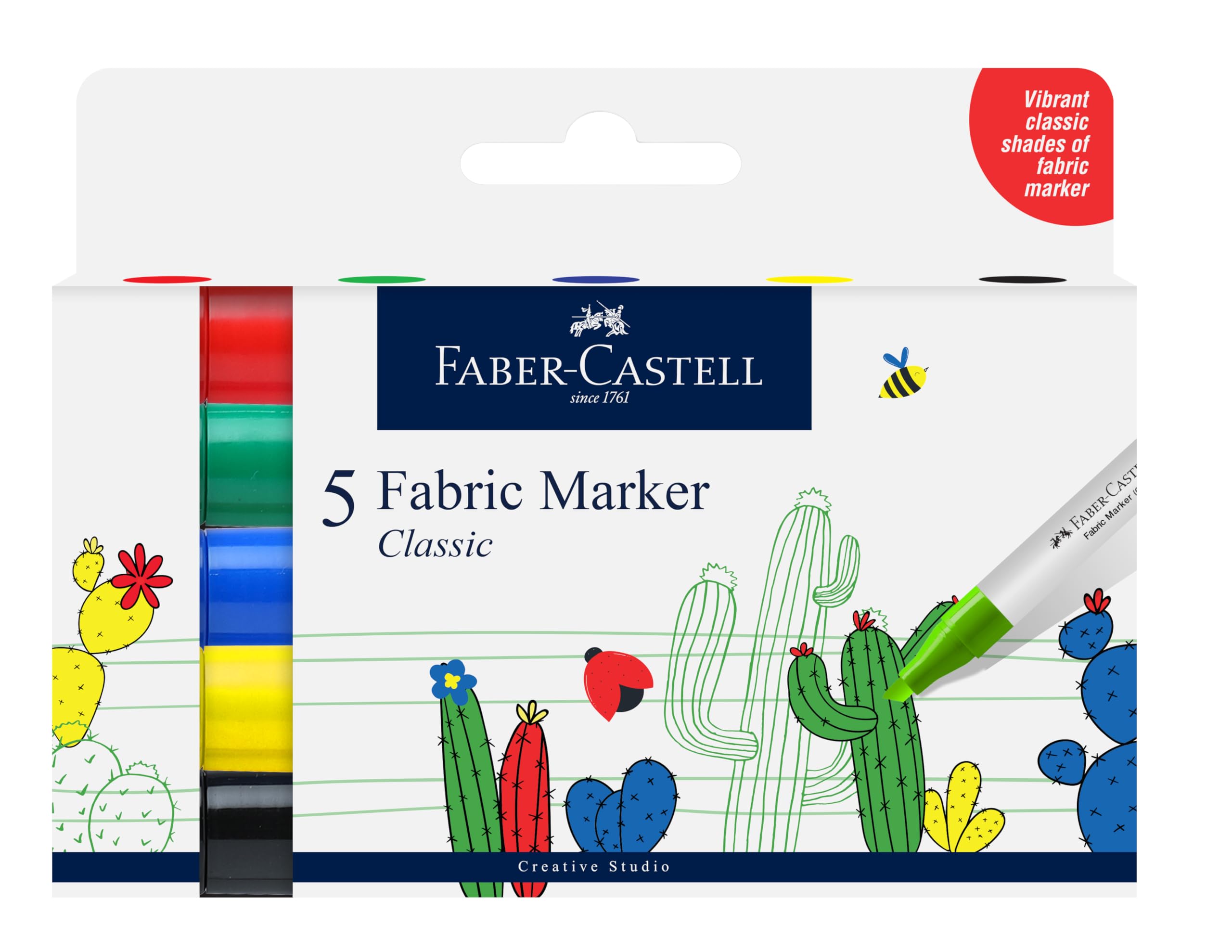 Faber-Castell CREATIVE STUDIO FABRIC MARKER- CLASSIC SET OF 5-image-12