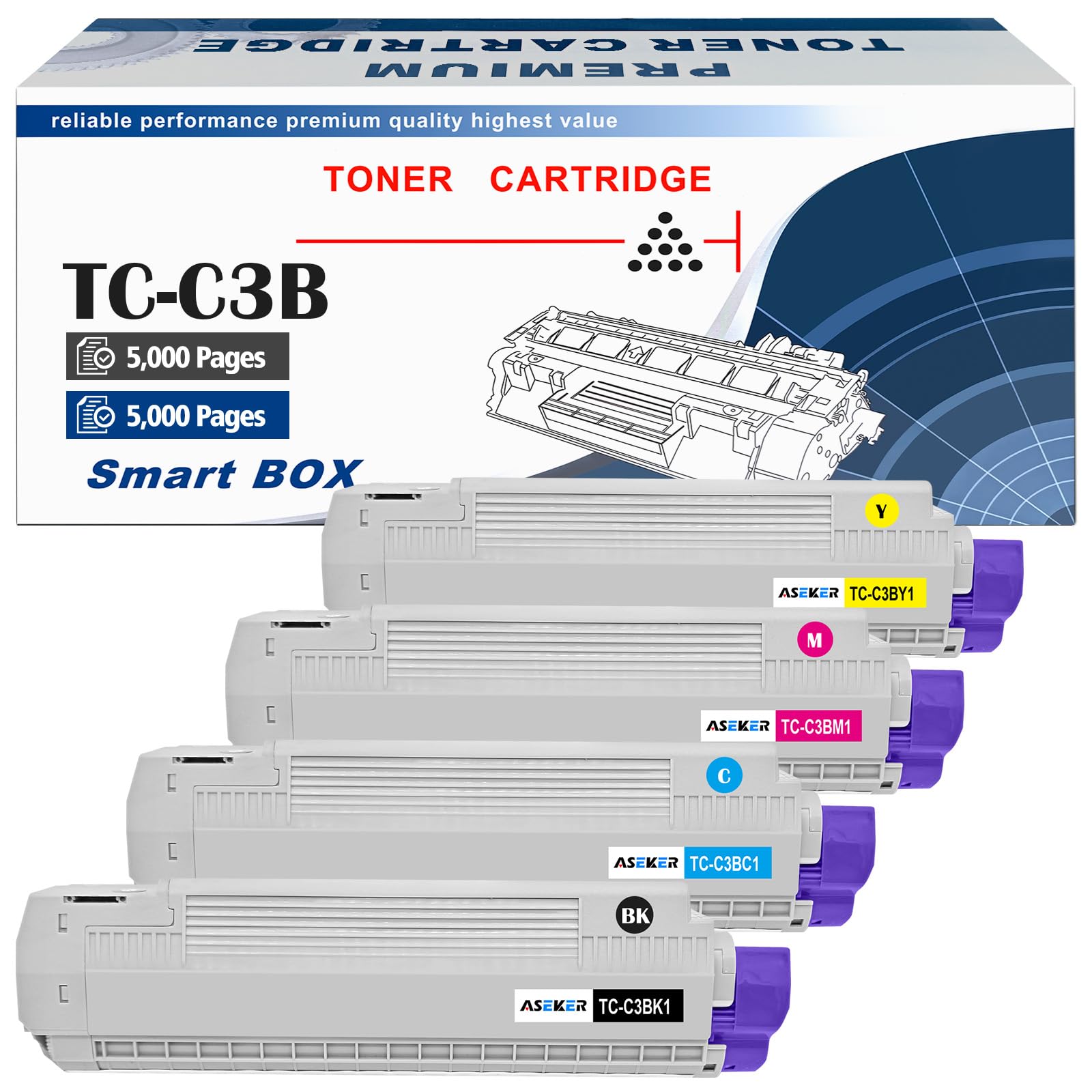 Amazon.co.jp: Aseker OKI用TC-C3B TC-C3BK1 TC-C3BC1 TC-C3BM1 TC