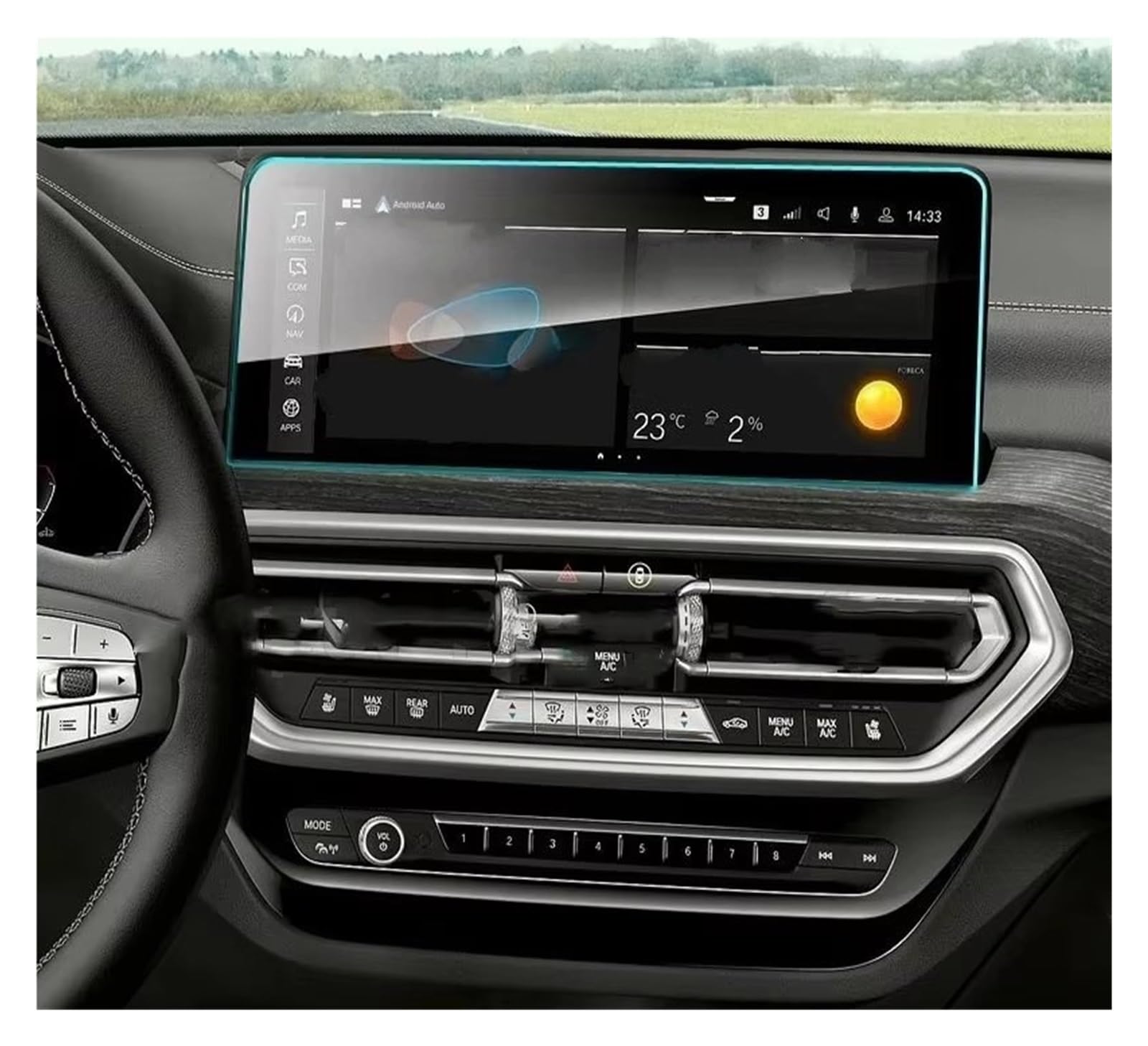 Pellicola Protettiva in Vetro temperato per Schermo, Compatibile con autoradio BMW X3 e F2 2022, navigatore GPS, autoradio, Navigazione, AntiGraffio.