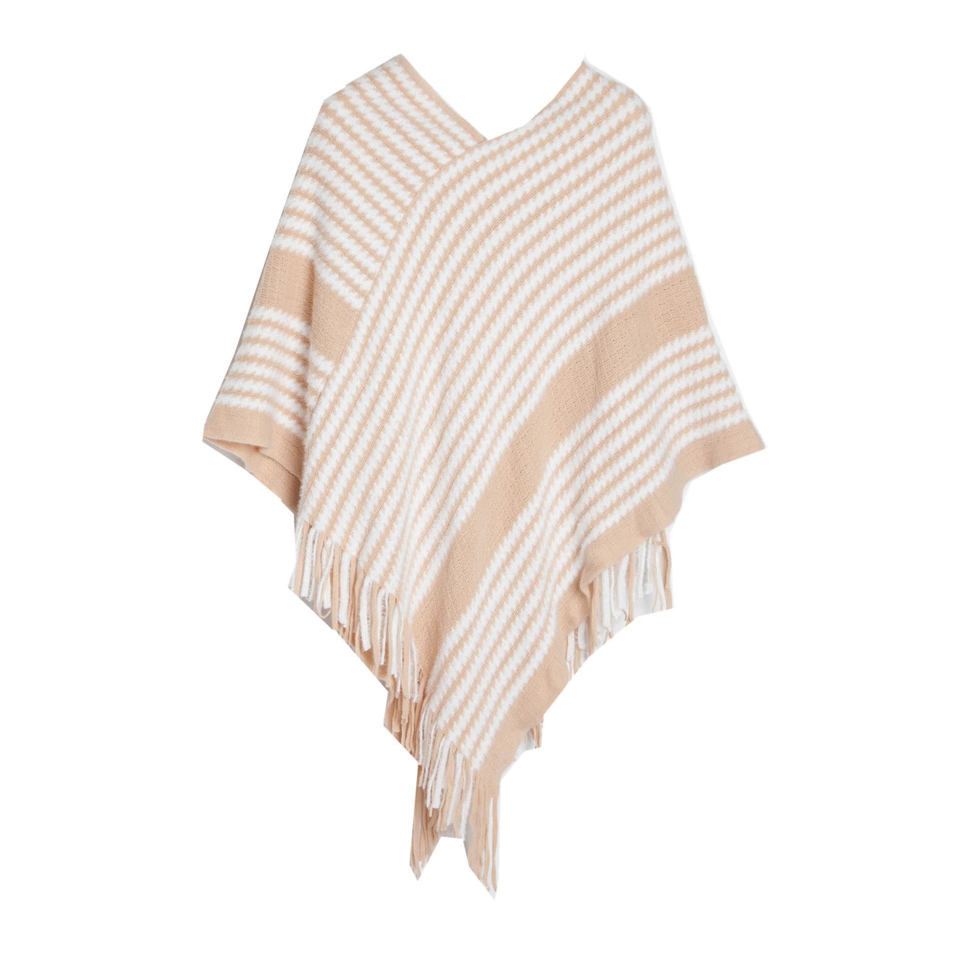 Sciarpa Donna Scialle Uomo Mantella Pullover Mantella Primavera Autunno Inverno Camicia Lavorata A Maglia Mantella Lavorata A Maglia A Righe Nere