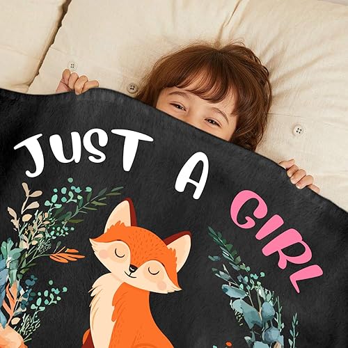Miniatura 3 de Manta de zorro regalos para mujeres, regalos para amantes de los zorros, mantas de Just A Girl Who Loves Foxes, lindo tema de zorros, regalos de