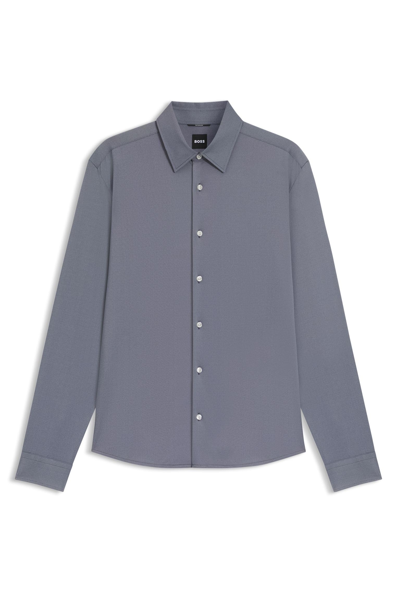 BOSS Herren P-LIAM-K-F-261 Regular-Fit Hemd aus Performance-Stretch-Jersey mit Oxford-Struktur