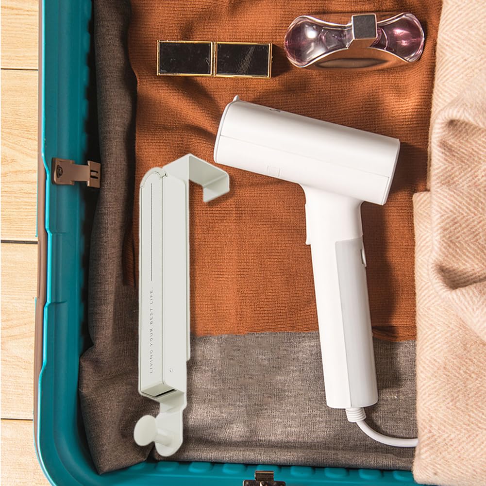 Cintre Pliable Porte Lot de 2 - Crochet de Porte pour 6 cintres et rallonges Extensibles, Aucun perçage n'est nécessaire pour accrocher, Cintre de Voyage, Moins de 4.8 cm/1.9 in Cadre de Porte(Blanc)