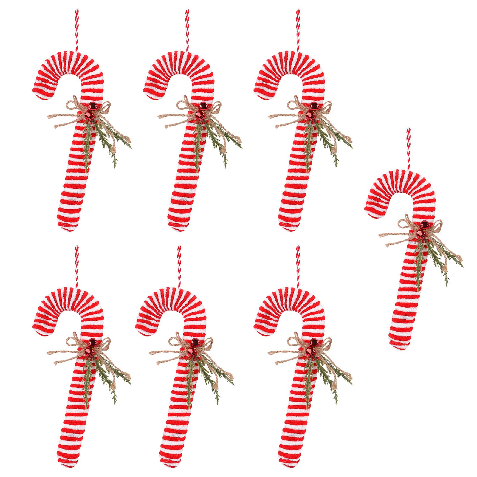 carotoe Of 7 Christmas Candy Cane Hook Decorations Festives Hanging Ornament for Home and Offices Window Embellishment Festives Hanging Ornament