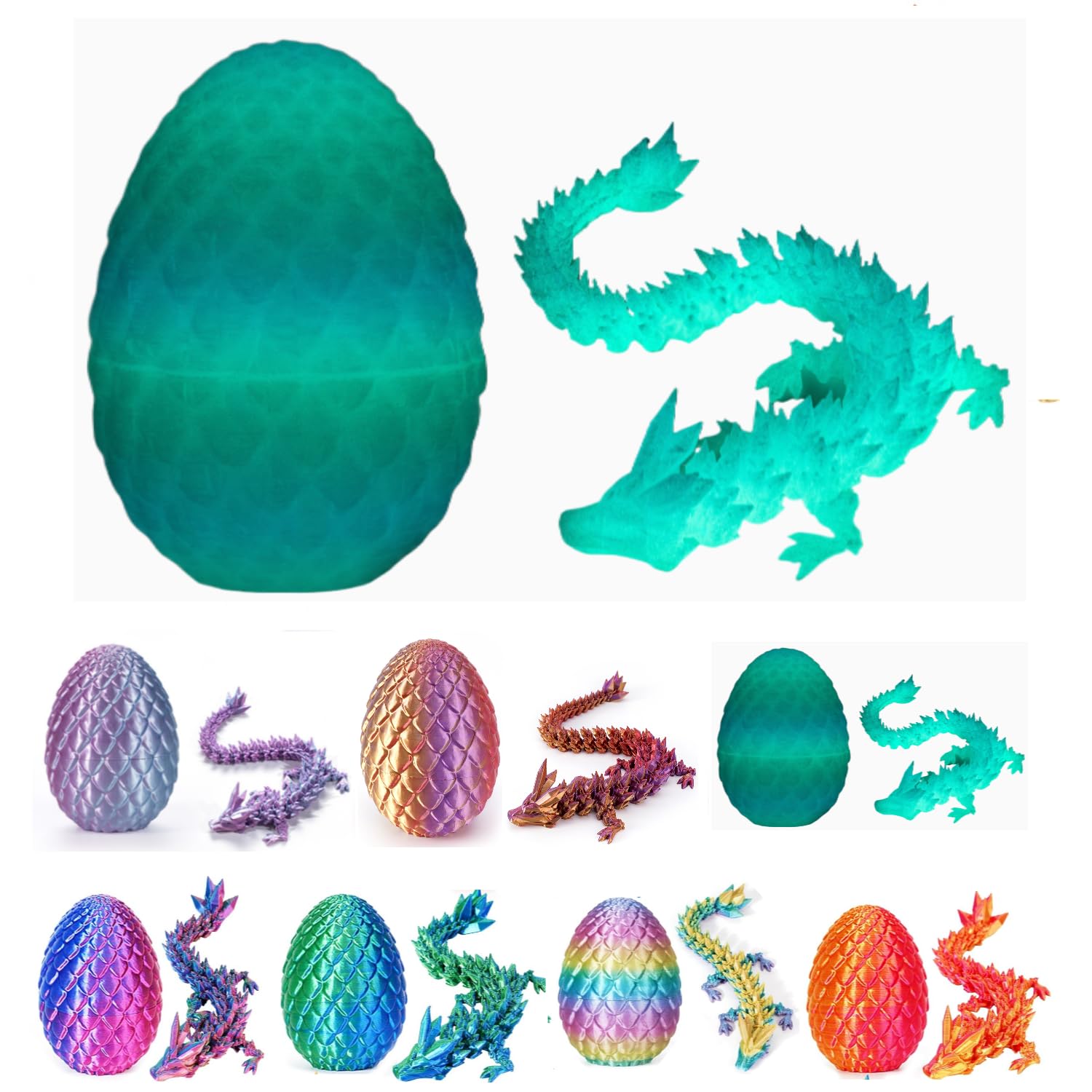 3D Dragon Egg, Articulated Crystal Dragon Egg, Flexible Joints Fidget Toy, Home Office Decor Executive Desk Toys for Kids Adults