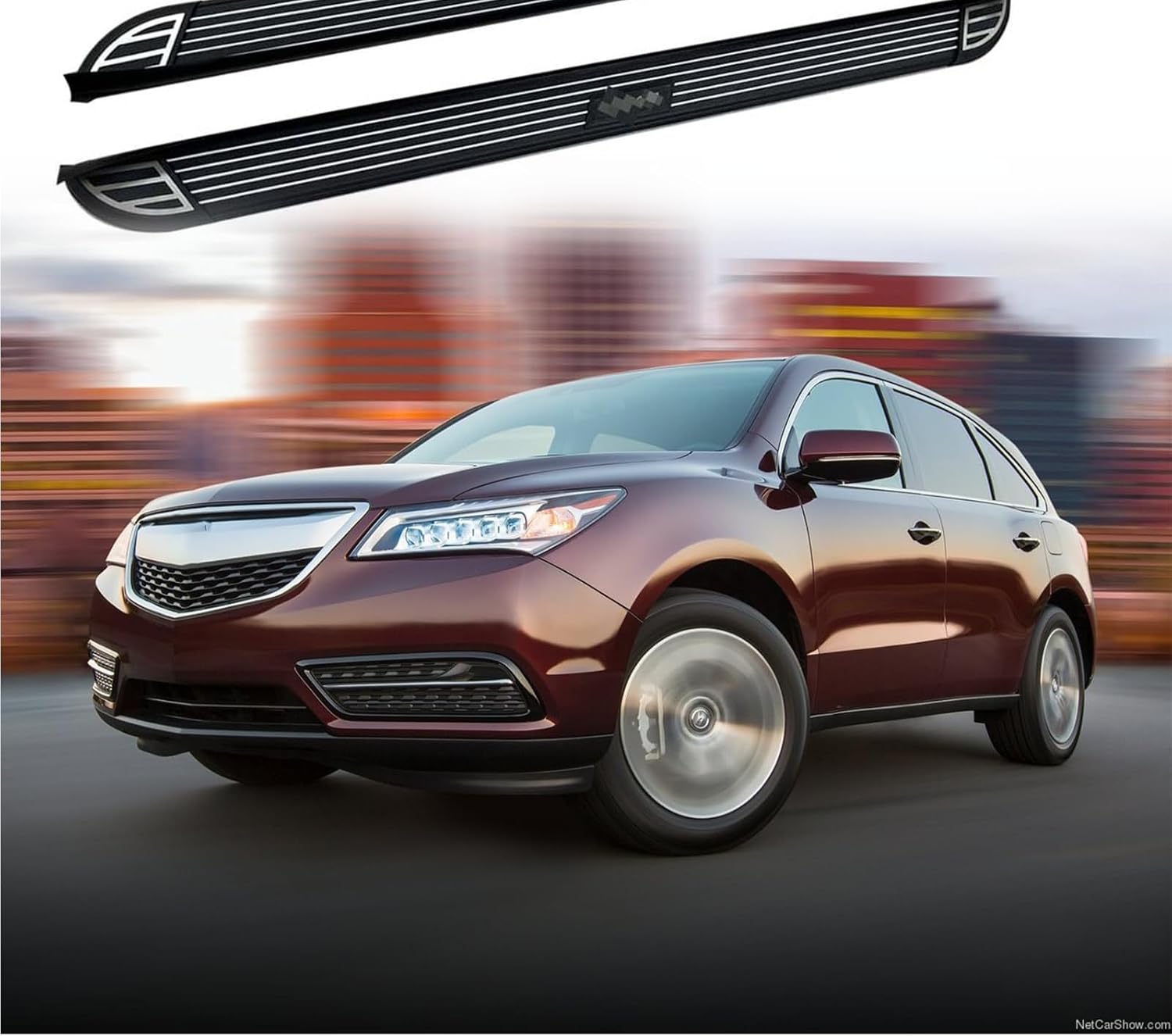 2pcs Running Board Fits for MDX 2014 2015 2016 2017 2018 2019 2020 2021 Side Step Black Nerf Bar