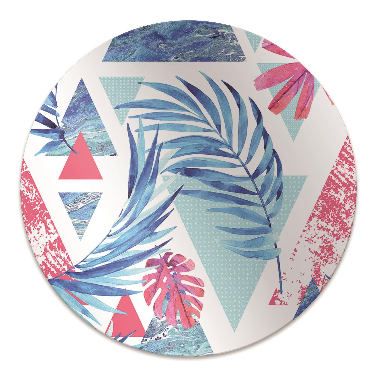 Tapis de sol pour chaise de bureau protège-sol imperméable ø100 cm feuilles et triangles