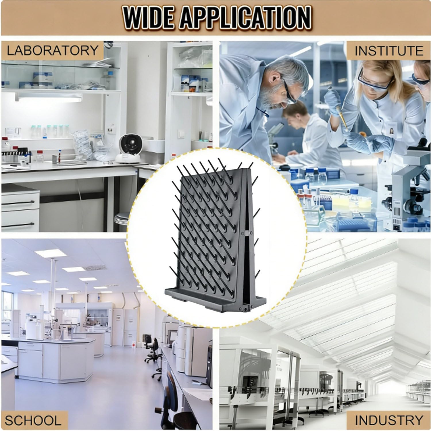 Séchoir de Laboratoire avec Supports Amovibles pour verrerie et matériel de Laboratoire