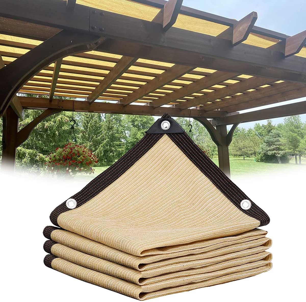 UV Resistant Shade Cloth 6x6m (20x20ft) - Durable Sunshade Netting for Balcony, Patio, Garden & Fencing - Eyelets Included for Easy Installation