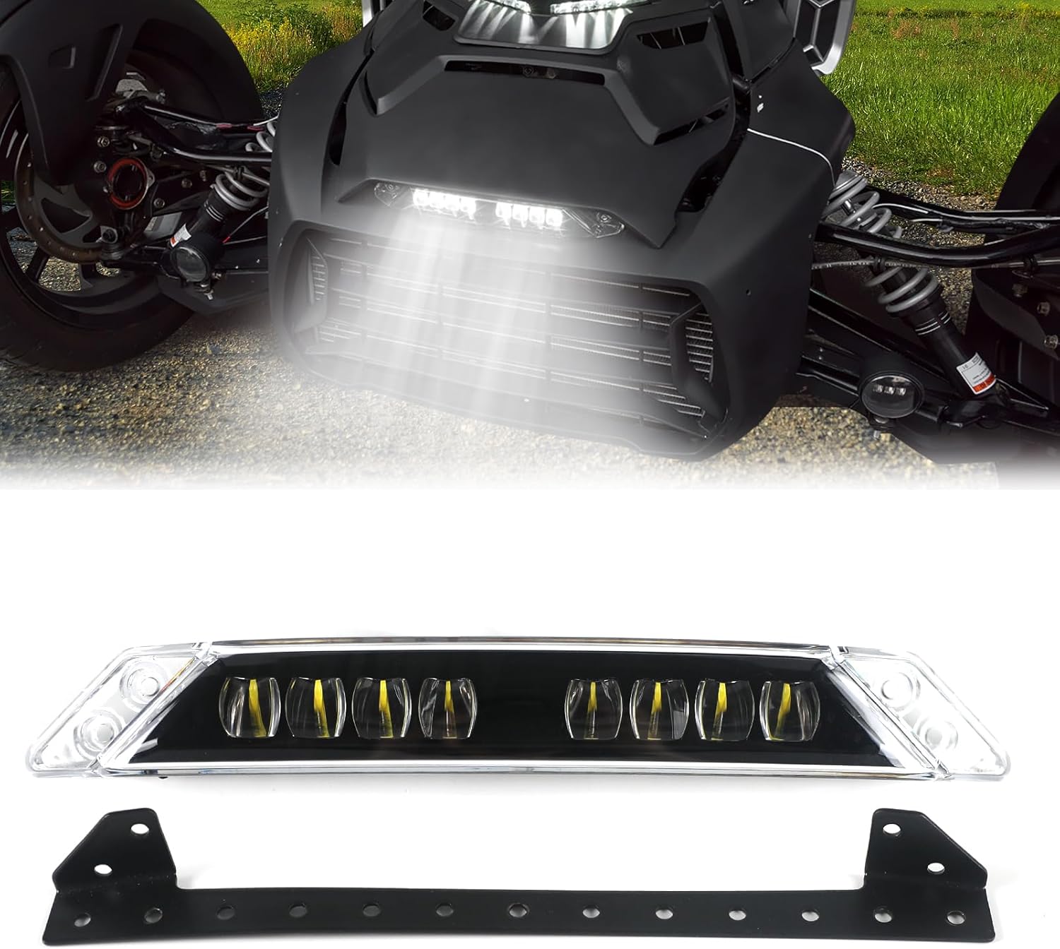 Front Bumper Light for Can-Am Ryker All Models, LED HeadLight Auxiliary Light Kit Daytime Running Lamp for Can-Am Ryker 900, 600, Sport, and Rally Editions 2019-2023 Accessories
