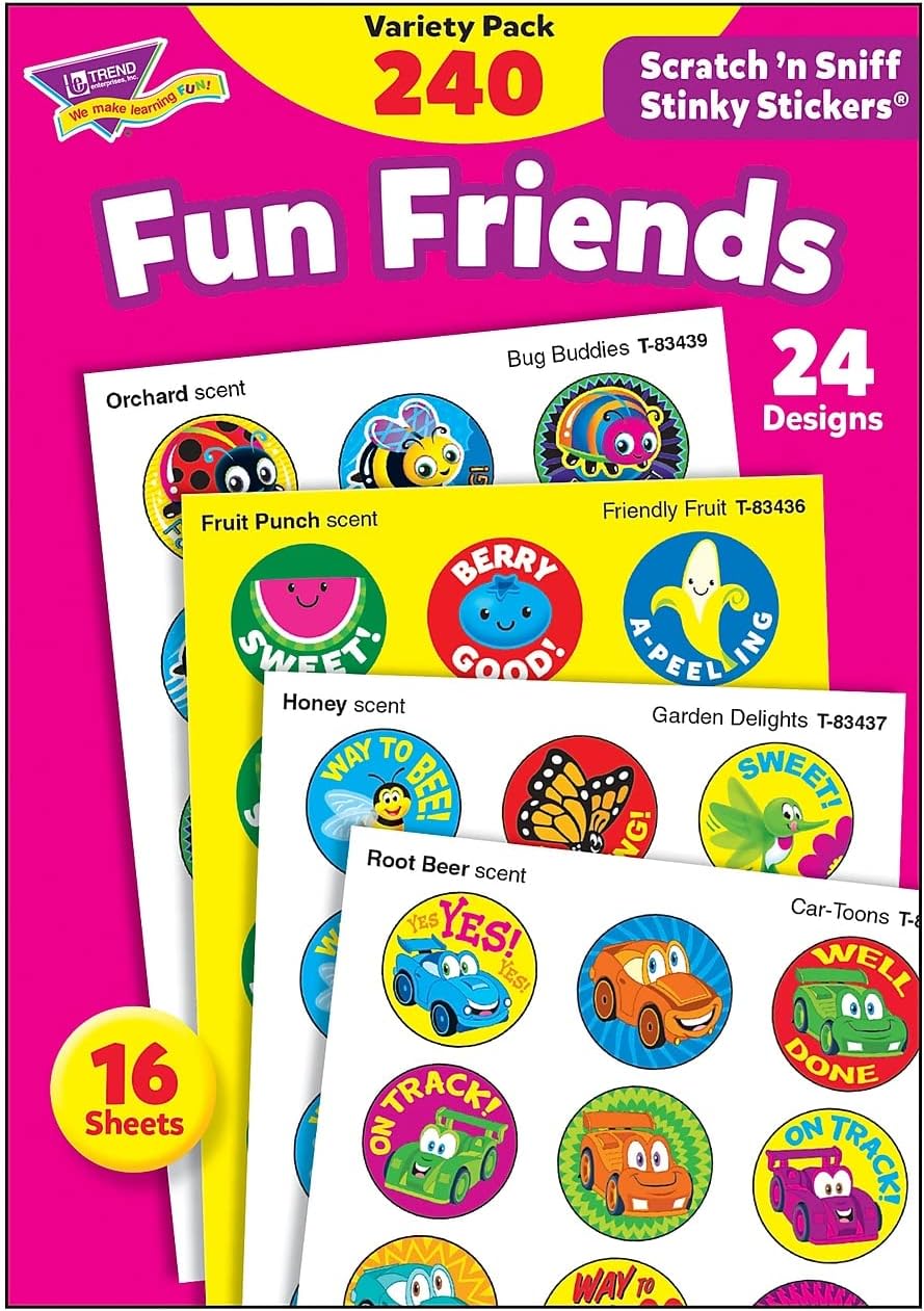 enterprises, Inc. T-83917 Fun Friends Stinky Stickers Variety Pack, 240/Pack