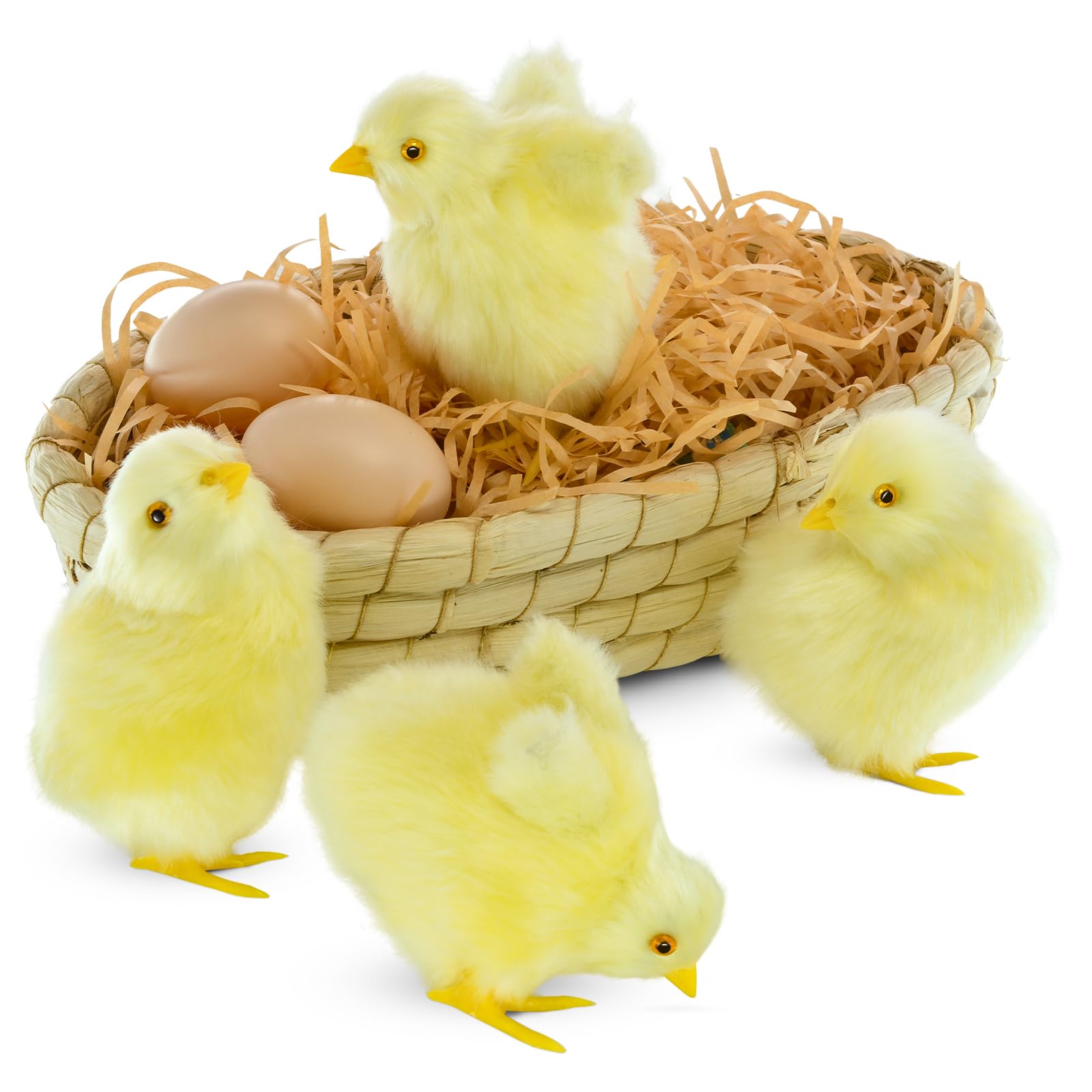 Amazon.com: bvdtitb Easter Yellow Baby Chicks 7 Set,Simulated Fake