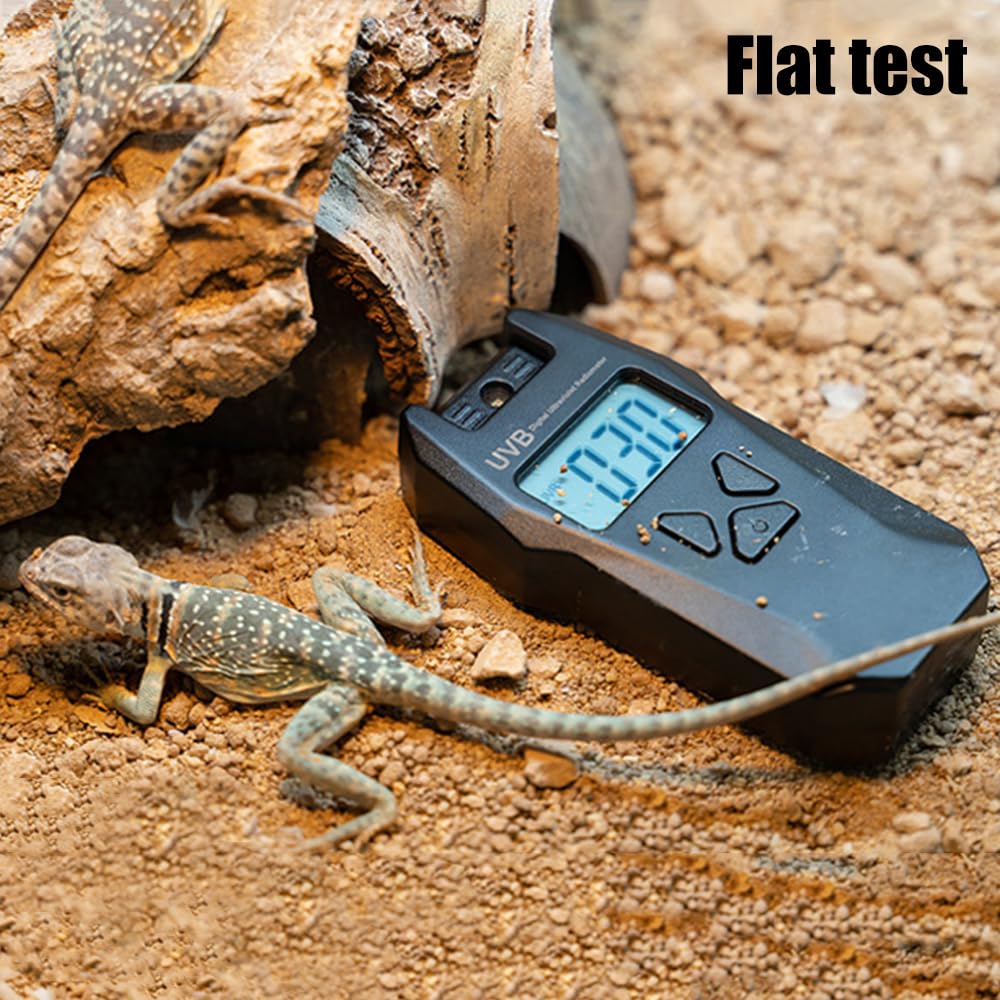 DONGKER Medidor de índice UVB, sonda reversible, radiómetro digital de mano con función de registro de datos para pruebas ambientales de reptiles