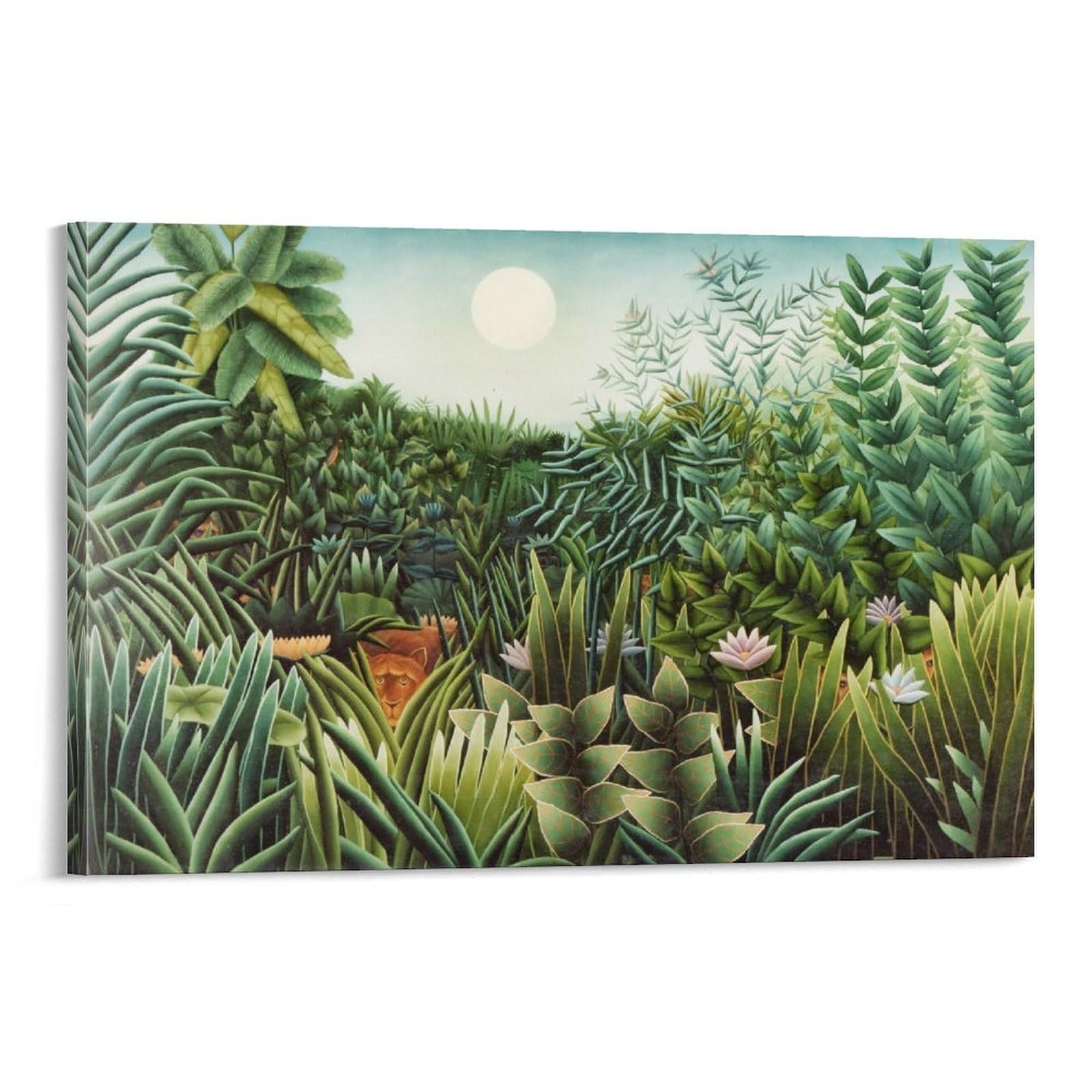 Henri Rousseau 《Rousseau Jungle》 Wall Art Prints Canvas Poster Wall Art Poster Scroll Canvas Painting Picture Frame Living Room Decor Home 16x24inch(40x60cm)