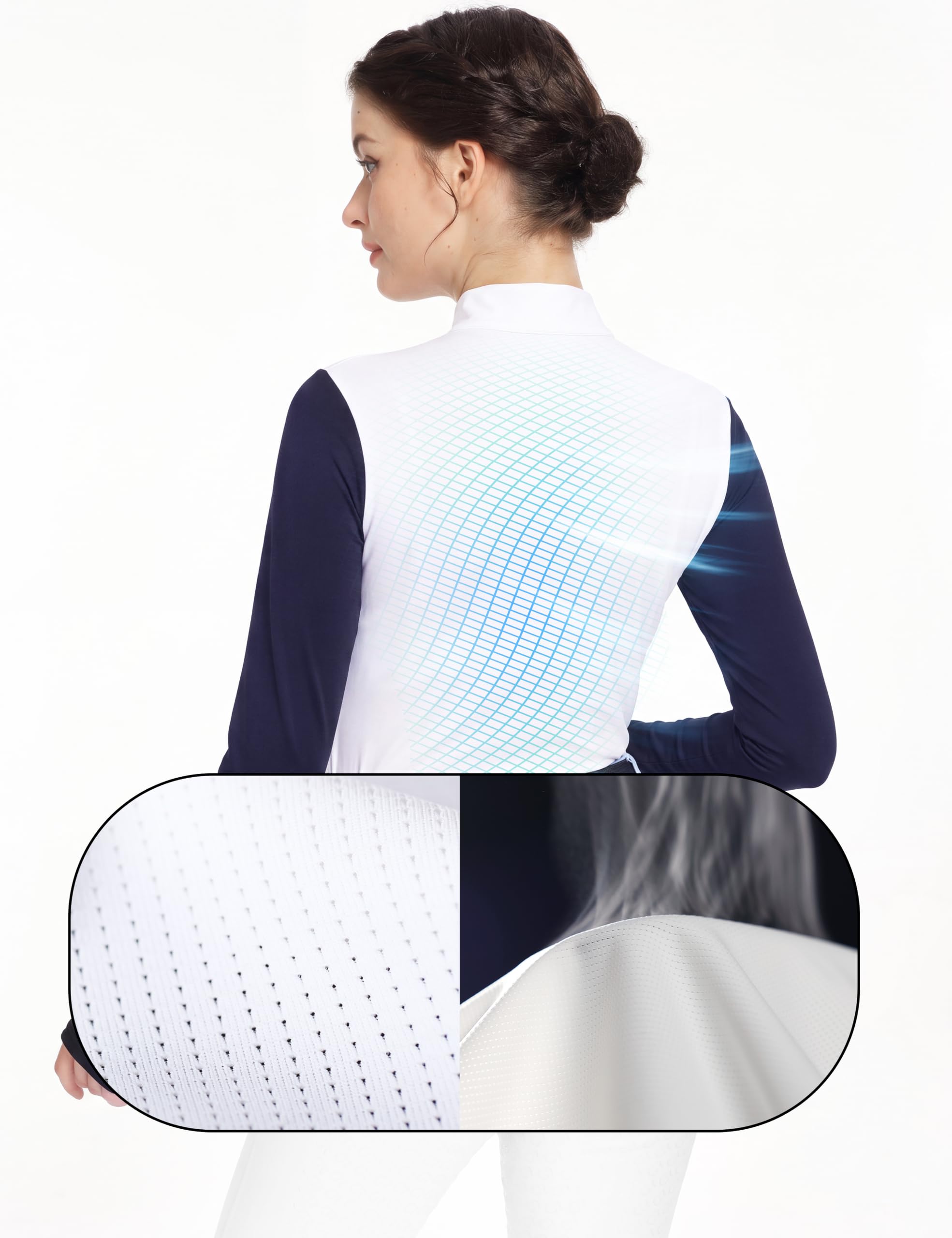 Harrison Howard Damen Reitshirt Reitsport Show Shirt Reiten Reitshirts für Frauen Gespleißte Schulter