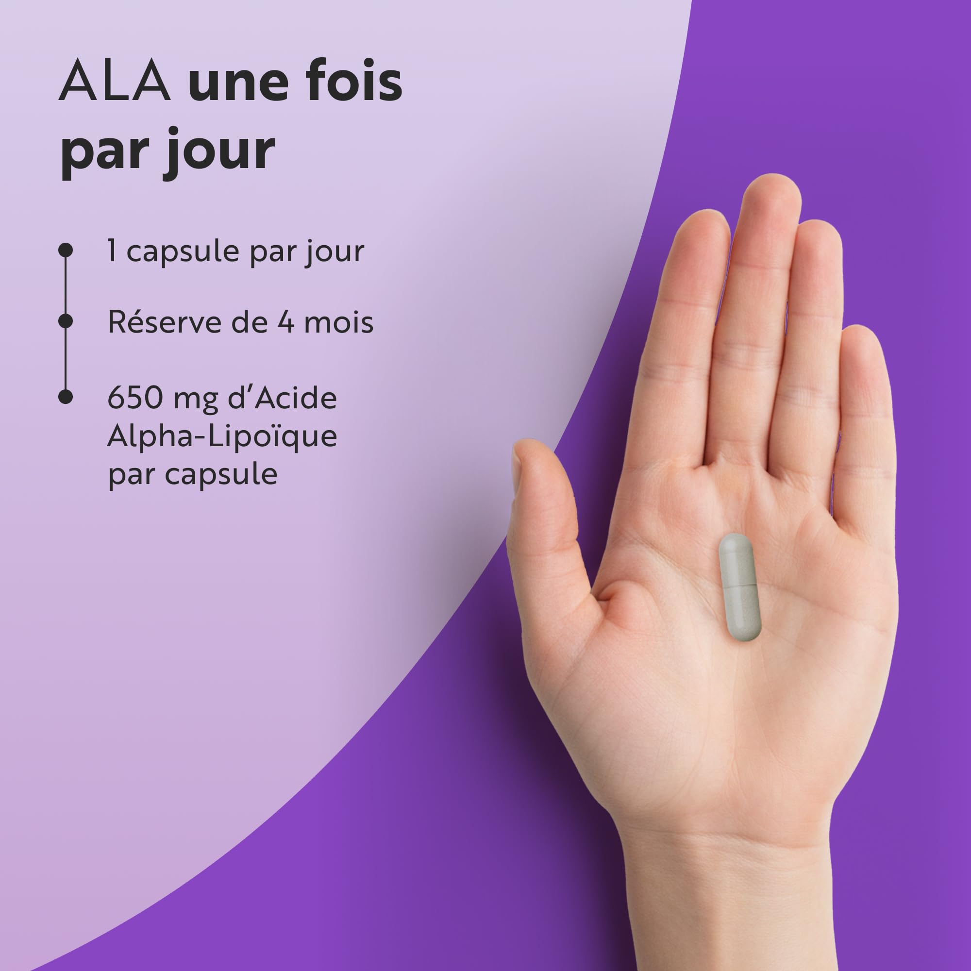 Acide Alpha-Lipoïque 650 mg − 120 Gélules Entièrement Végétales très Puissantes − 100% Naturelles, sans Agent de Remplissage Synthétiques − Provision de 4 Mois − Fabriqué au Royaume-Uni par Nutravita