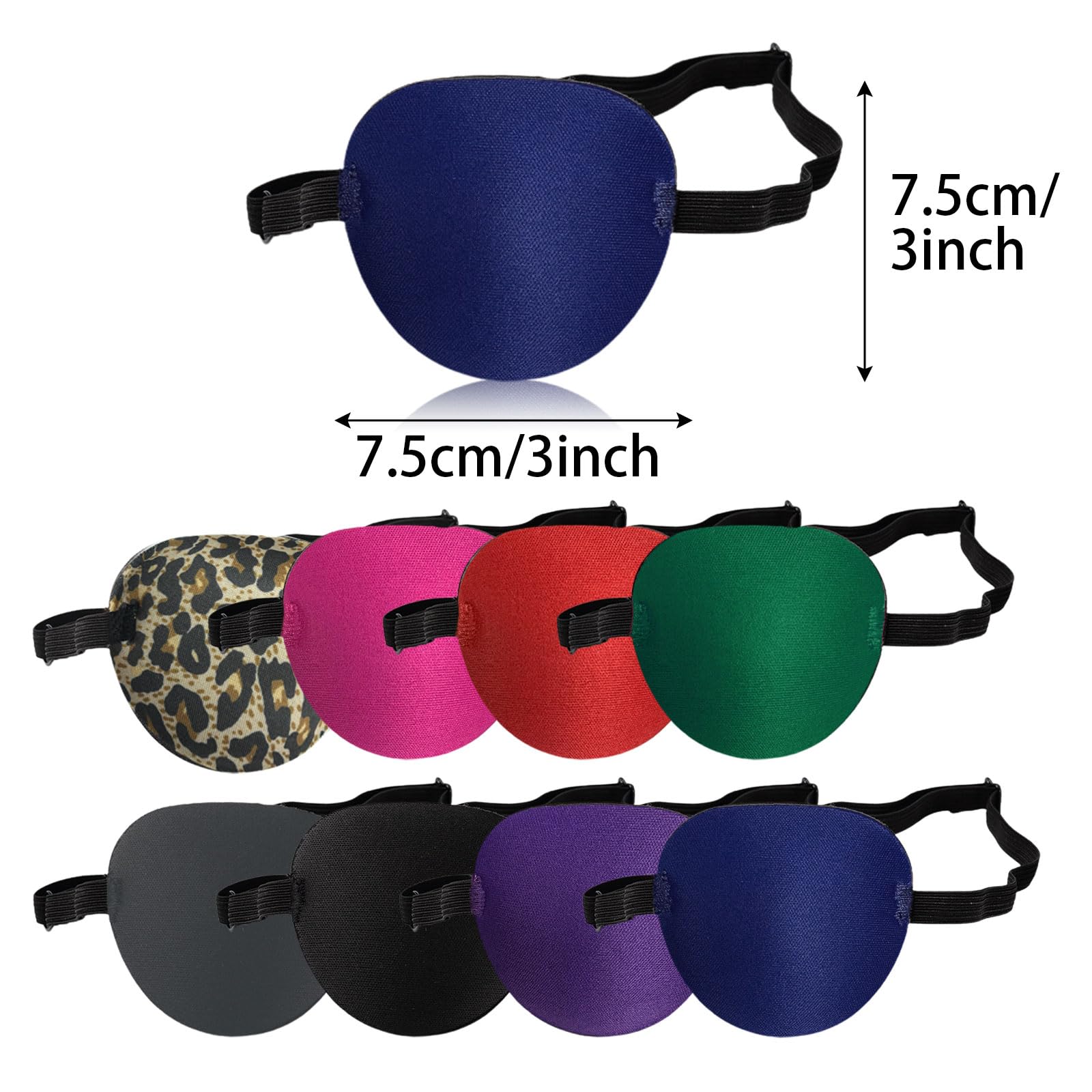 UILYNIU 8pz Toppe Oculari, Benda Occhio Maschera per Occhio Singolo,Toppe Oculari Confortevoli Maschera Oculare Singola Regolabile Occhio,Strabismo Bende per Occhi Pigri per Adulti Bambini (8 colori)