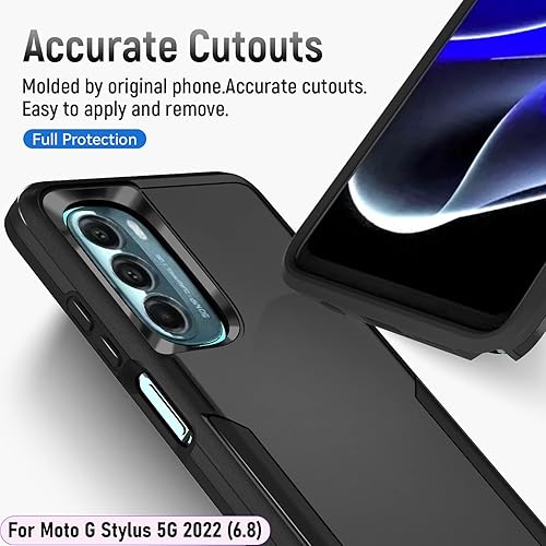 Miniatura 5 de LMDAMZ Funda híbrida de doble capa de grado militar resistente a los golpes para Moto G Stylus 5G 2022 de 6.8 pulgadas con 1 soporte magnético para